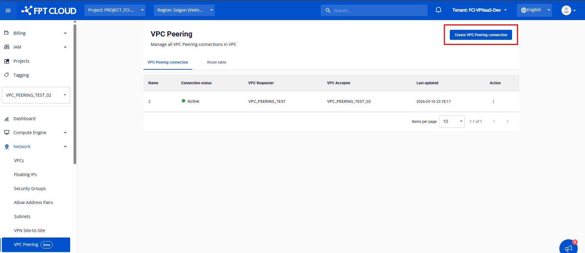 Choose to create a VPC Gateway