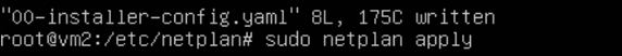 Output of sudo netplan apply command