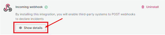 Incoming webhook details