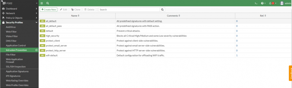IPS profile list