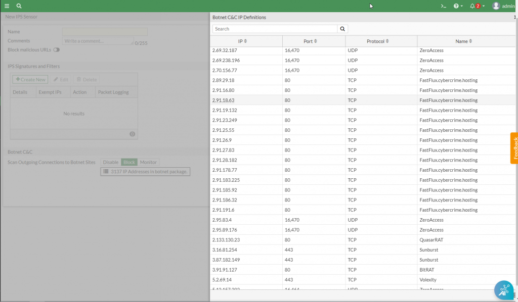 Configure IPS profile