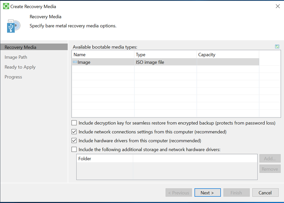 Select network connections and drivers