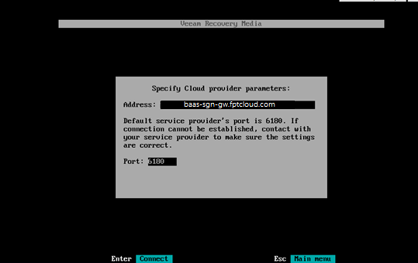 Enter gateway URL