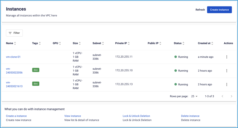 Clone Instance in Running status