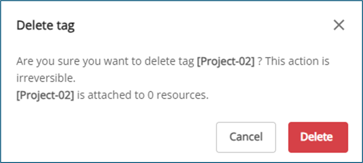Delete confirmation dialog