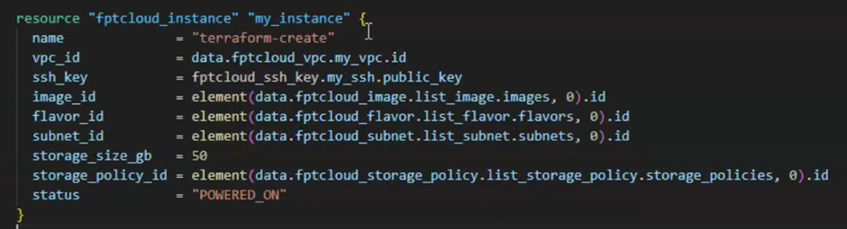 Instance creation script