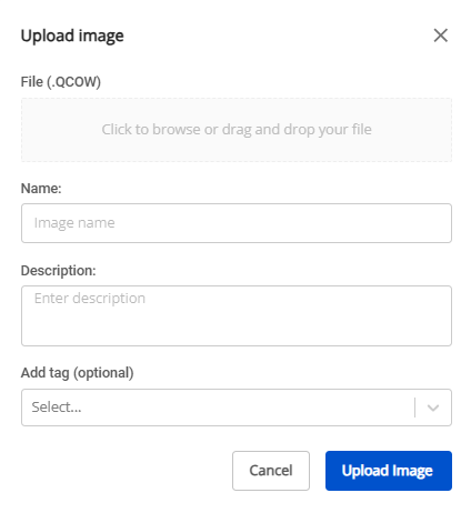 Upload Image dialog