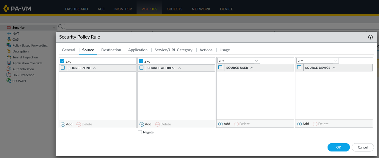 Policy config