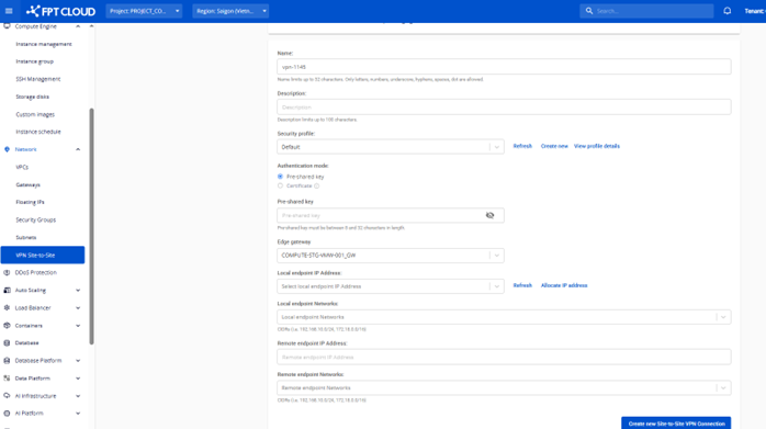 VPN Site to Site with Gateway