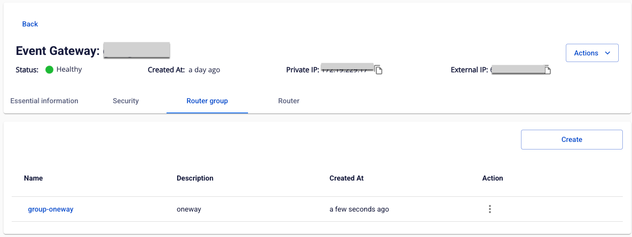 Router group tab showing router group list