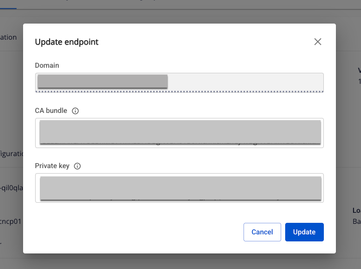 Endpoint edit form