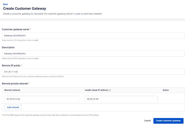 Customer Gateway