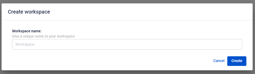 新しいKafkaインスタンスのワークスペース名入力画面