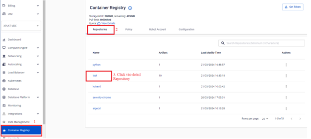 スキャン結果を確認するための repository 詳細