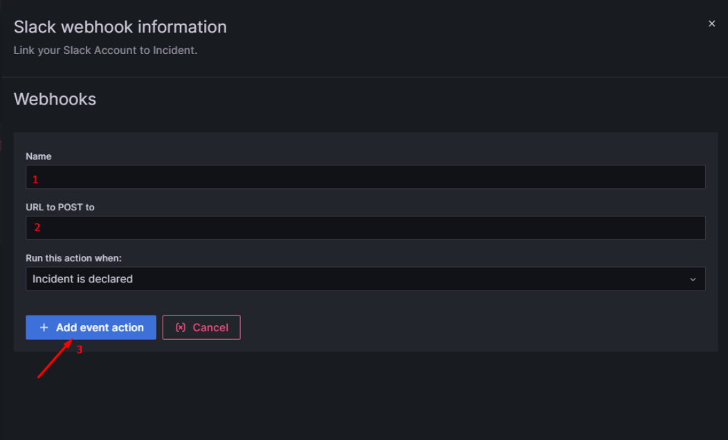 Slack トリガー情報を入力