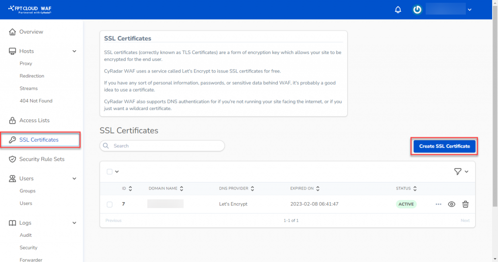 SSL certificate作成 — ステップ1