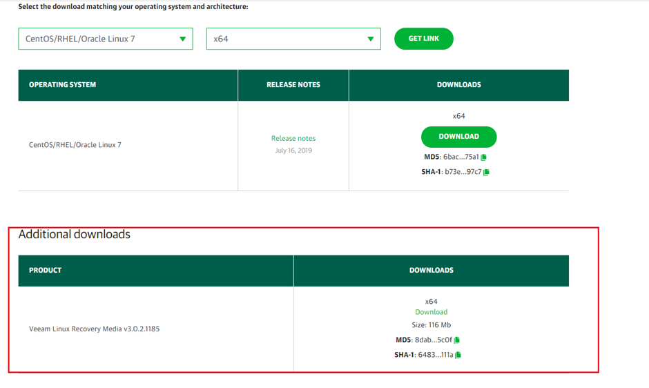 Veeam Recovery Media ISO のダウンロード