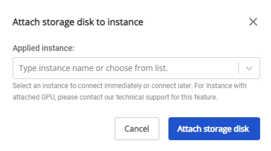 Attach 用 Instance 選択ダイアログ