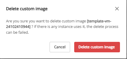 Custom Image 削除確認ダイアログ