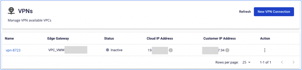 VPN ở trạng thái Inactive