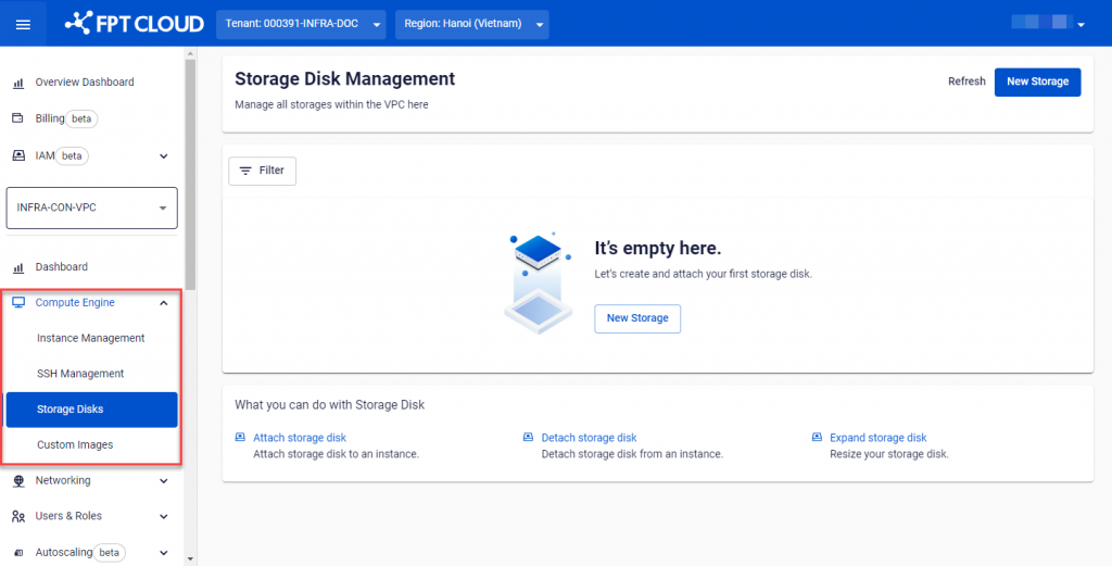 Màn hình Storage Disk Management
