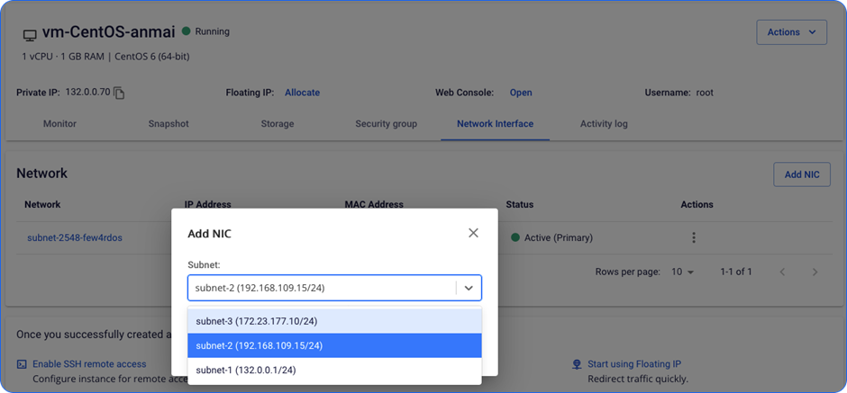 Xác nhận Subnet