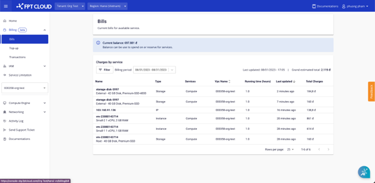Trang Billing – Bills